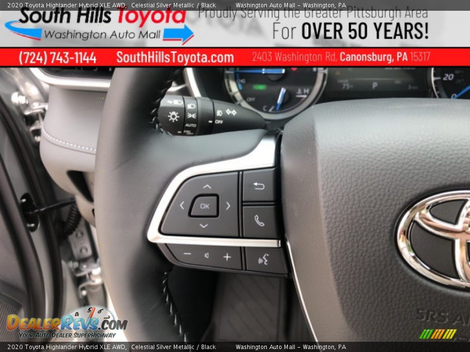 2020 Toyota Highlander Hybrid XLE AWD Celestial Silver Metallic / Black Photo #23