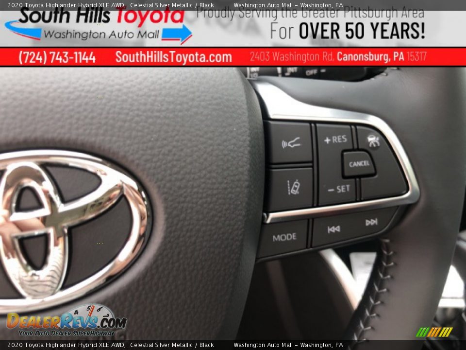 2020 Toyota Highlander Hybrid XLE AWD Celestial Silver Metallic / Black Photo #24