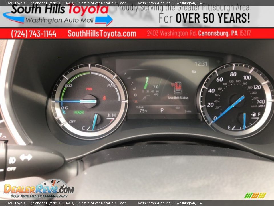 2020 Toyota Highlander Hybrid XLE AWD Celestial Silver Metallic / Black Photo #27