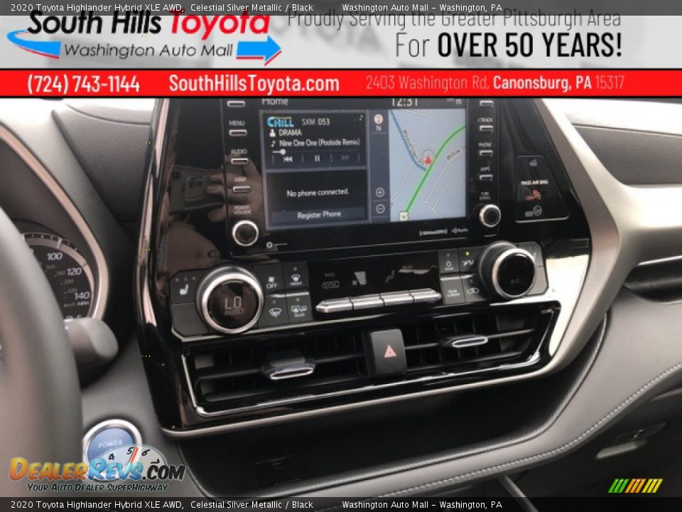 2020 Toyota Highlander Hybrid XLE AWD Celestial Silver Metallic / Black Photo #28
