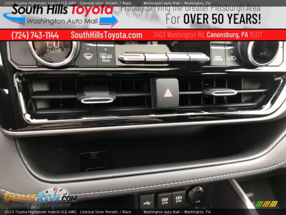 2020 Toyota Highlander Hybrid XLE AWD Celestial Silver Metallic / Black Photo #34