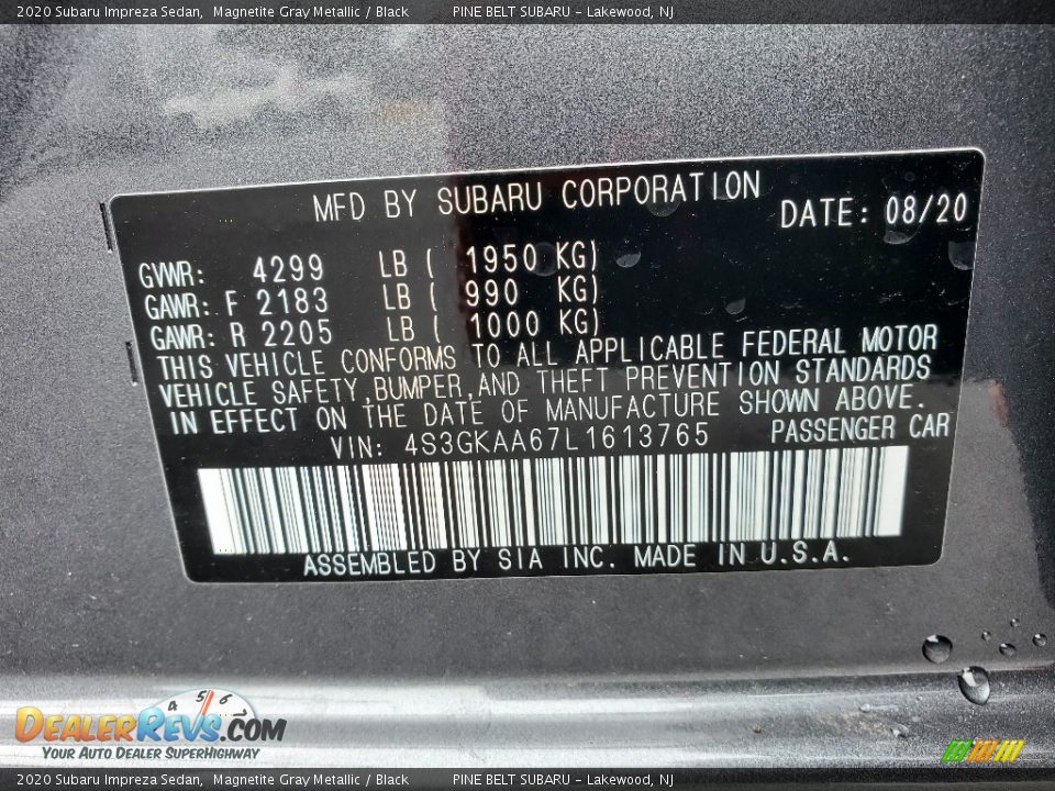 2020 Subaru Impreza Sedan Magnetite Gray Metallic / Black Photo #15