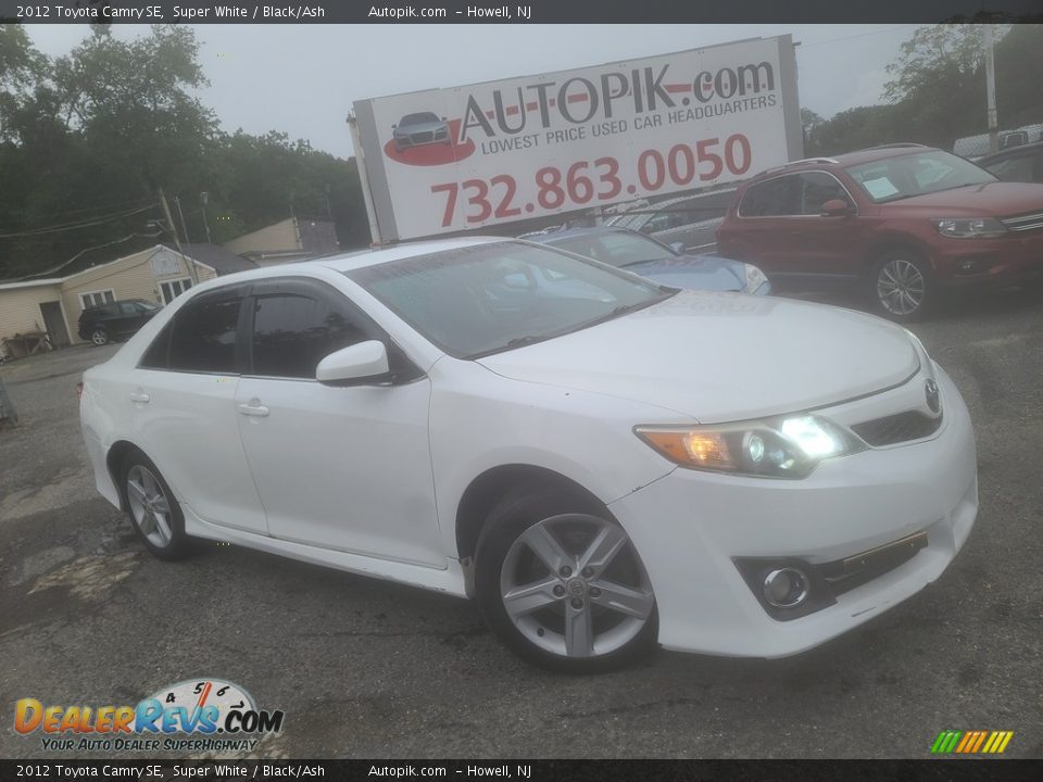 2012 Toyota Camry SE Super White / Black/Ash Photo #1