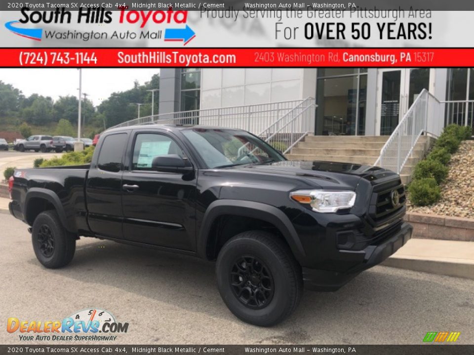 2020 Toyota Tacoma SX Access Cab 4x4 Midnight Black Metallic / Cement Photo #1
