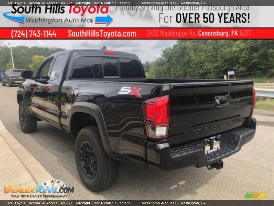 2020 Toyota Tacoma SX Access Cab 4x4 Midnight Black Metallic / Cement Photo #2