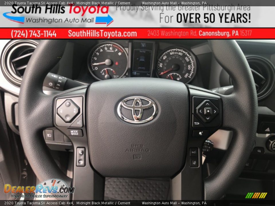 2020 Toyota Tacoma SX Access Cab 4x4 Midnight Black Metallic / Cement Photo #7