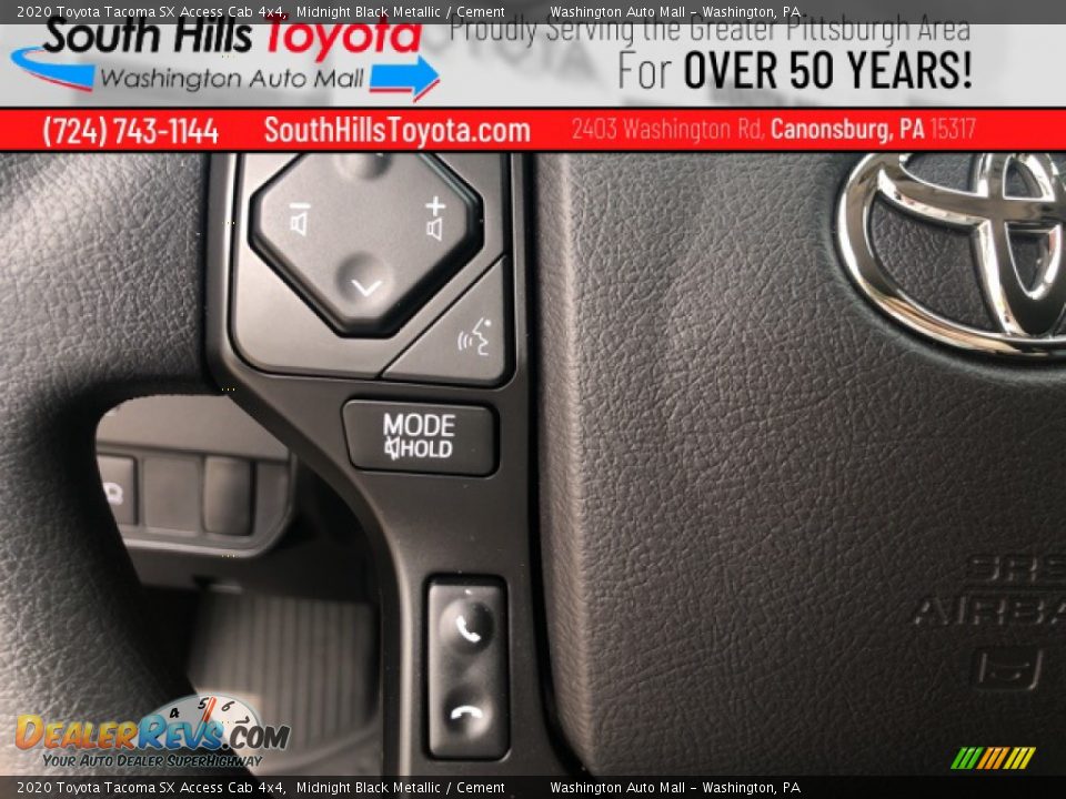 2020 Toyota Tacoma SX Access Cab 4x4 Midnight Black Metallic / Cement Photo #8