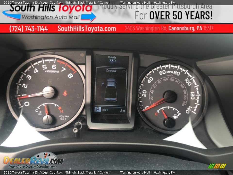 2020 Toyota Tacoma SX Access Cab 4x4 Midnight Black Metallic / Cement Photo #13