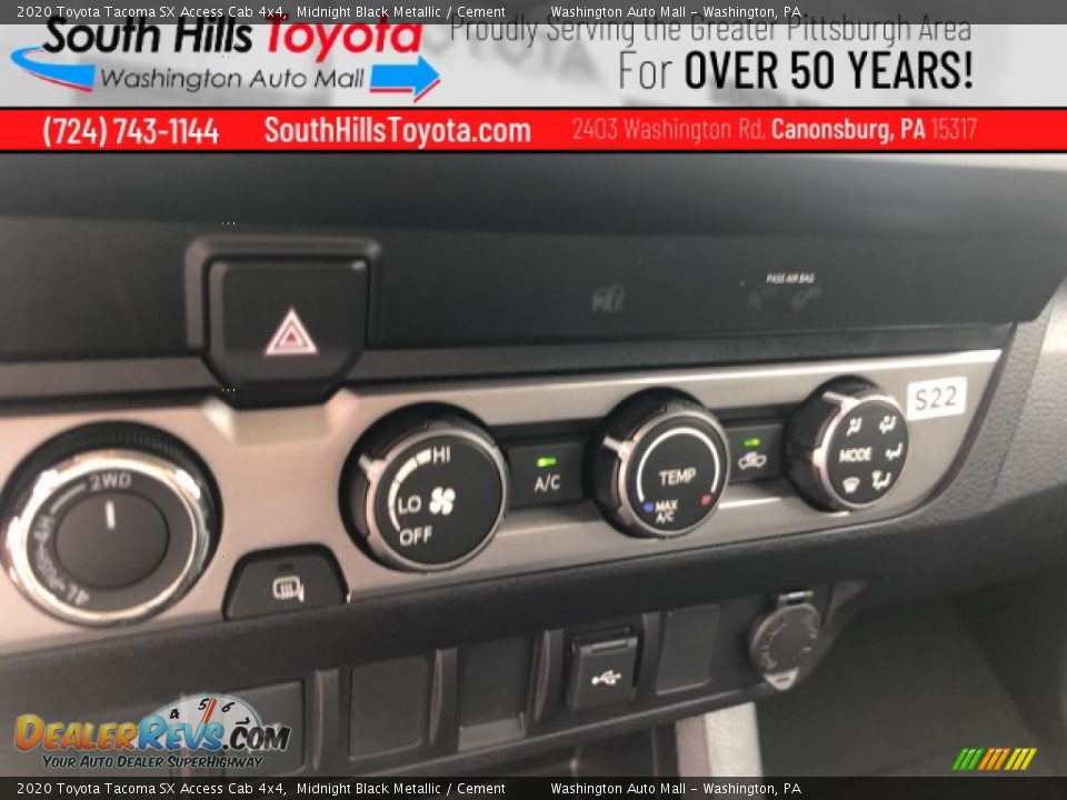 2020 Toyota Tacoma SX Access Cab 4x4 Midnight Black Metallic / Cement Photo #18