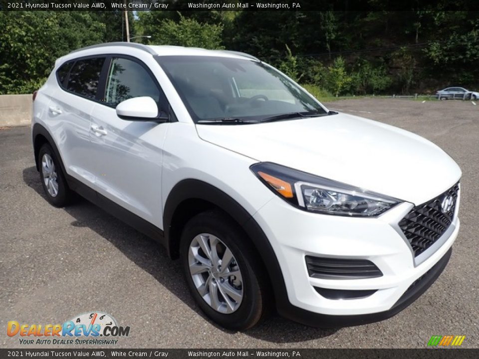 2021 Hyundai Tucson Value AWD White Cream / Gray Photo #3