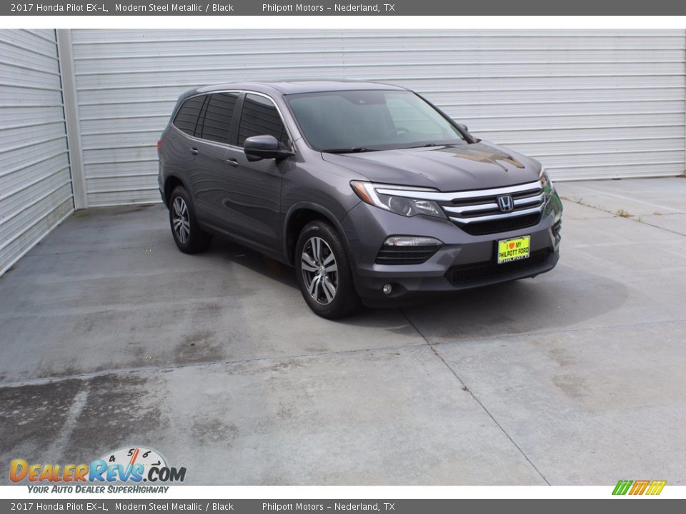 2017 Honda Pilot EX-L Modern Steel Metallic / Black Photo #2