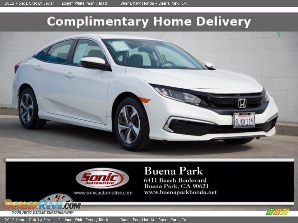 2019 Honda Civic LX Sedan Platinum White Pearl / Black Photo #1