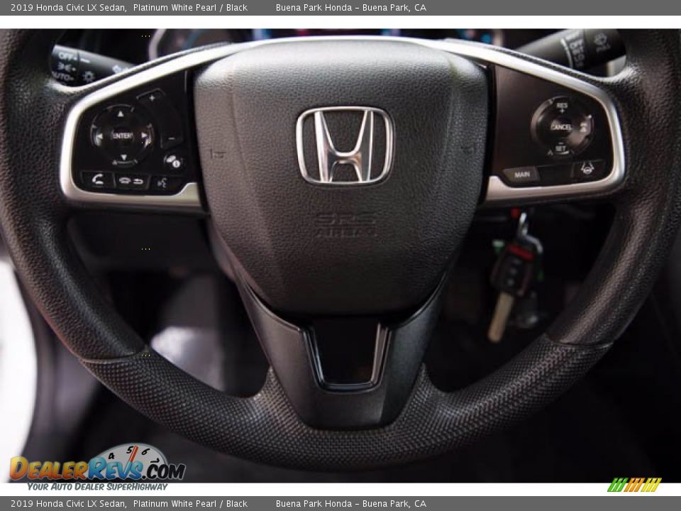 2019 Honda Civic LX Sedan Platinum White Pearl / Black Photo #15