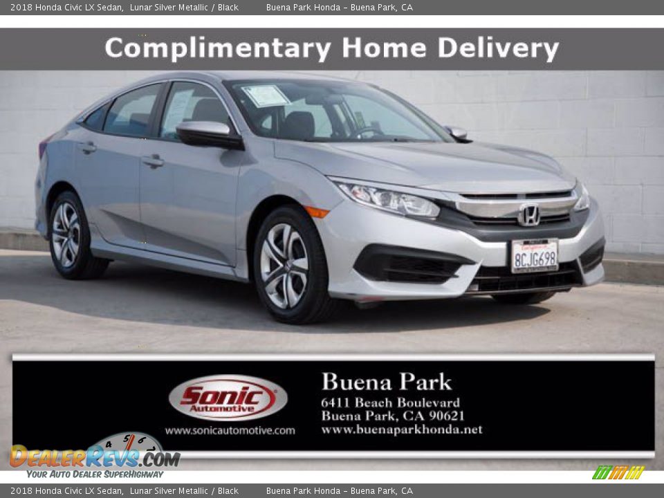 2018 Honda Civic LX Sedan Lunar Silver Metallic / Black Photo #1