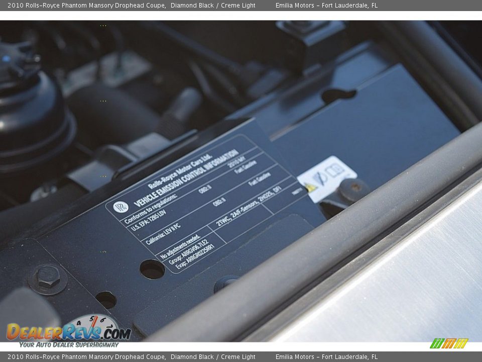 Info Tag of 2010 Rolls-Royce Phantom Mansory Drophead Coupe Photo #94