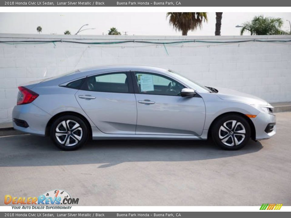 2018 Honda Civic LX Sedan Lunar Silver Metallic / Black Photo #14