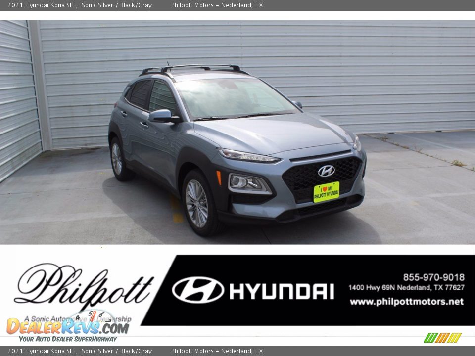 2021 Hyundai Kona SEL Sonic Silver / Black/Gray Photo #1