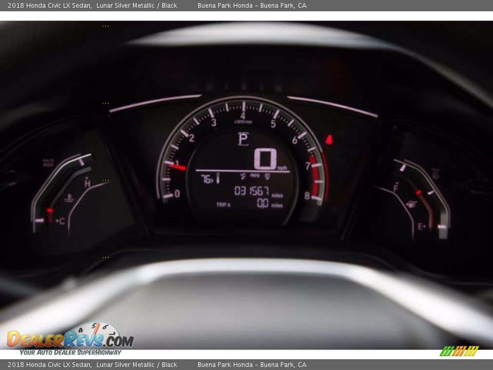 2018 Honda Civic LX Sedan Lunar Silver Metallic / Black Photo #28