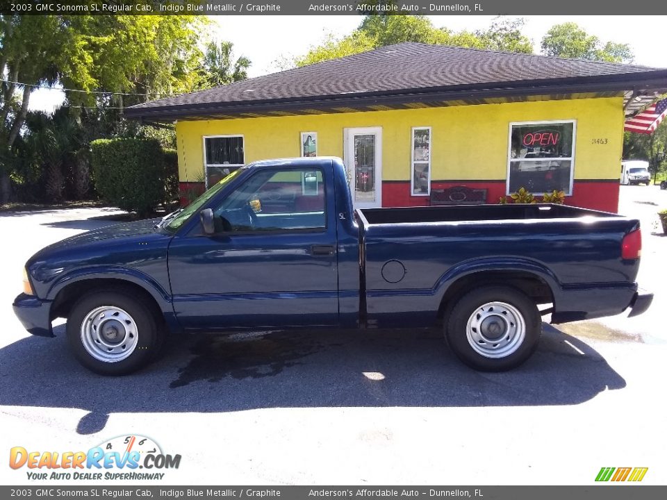 2003 GMC Sonoma SL Regular Cab Indigo Blue Metallic / Graphite Photo #6