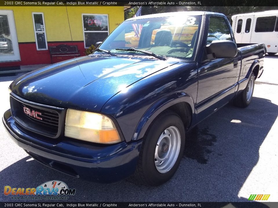 2003 GMC Sonoma SL Regular Cab Indigo Blue Metallic / Graphite Photo #7