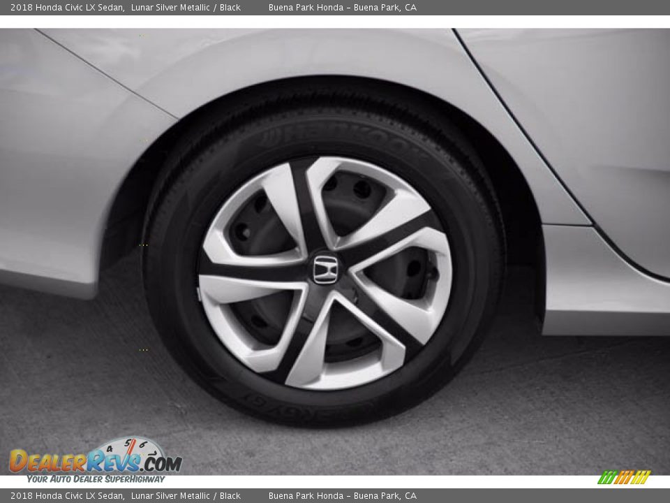 2018 Honda Civic LX Sedan Lunar Silver Metallic / Black Photo #35