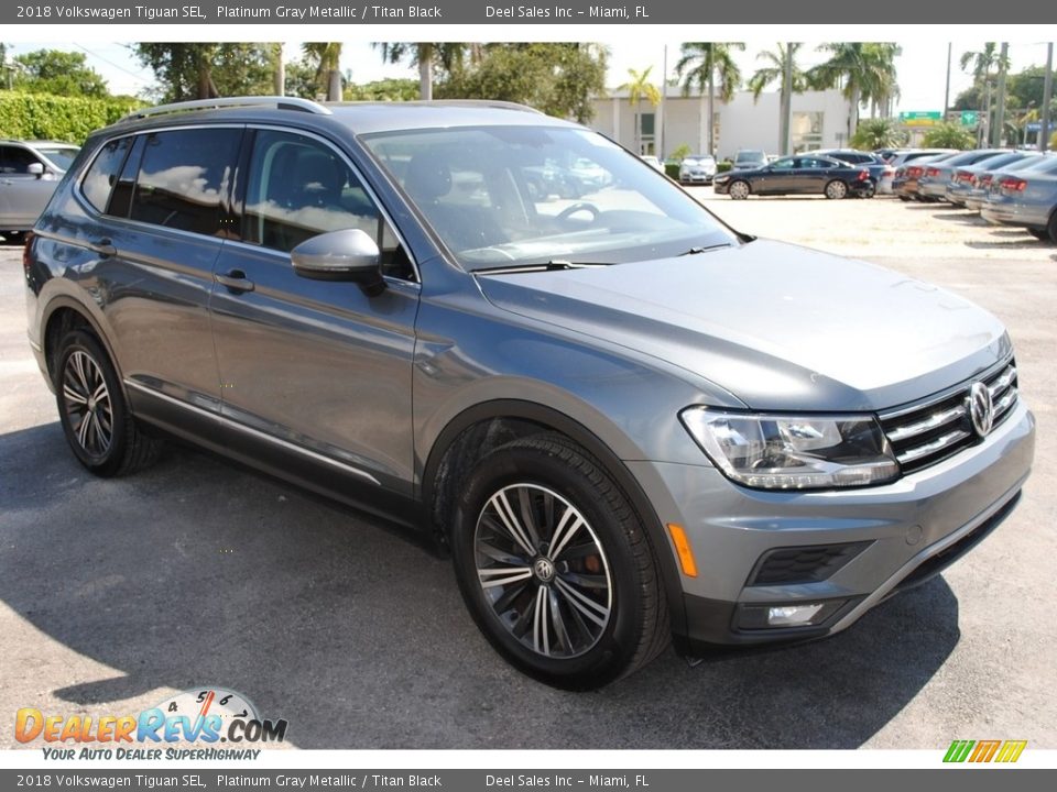 2018 Volkswagen Tiguan SEL Platinum Gray Metallic / Titan Black Photo #2