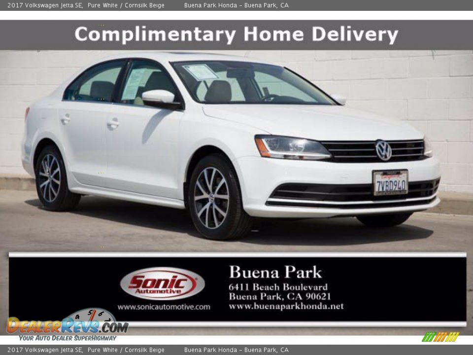 2017 Volkswagen Jetta SE Pure White / Cornsilk Beige Photo #1