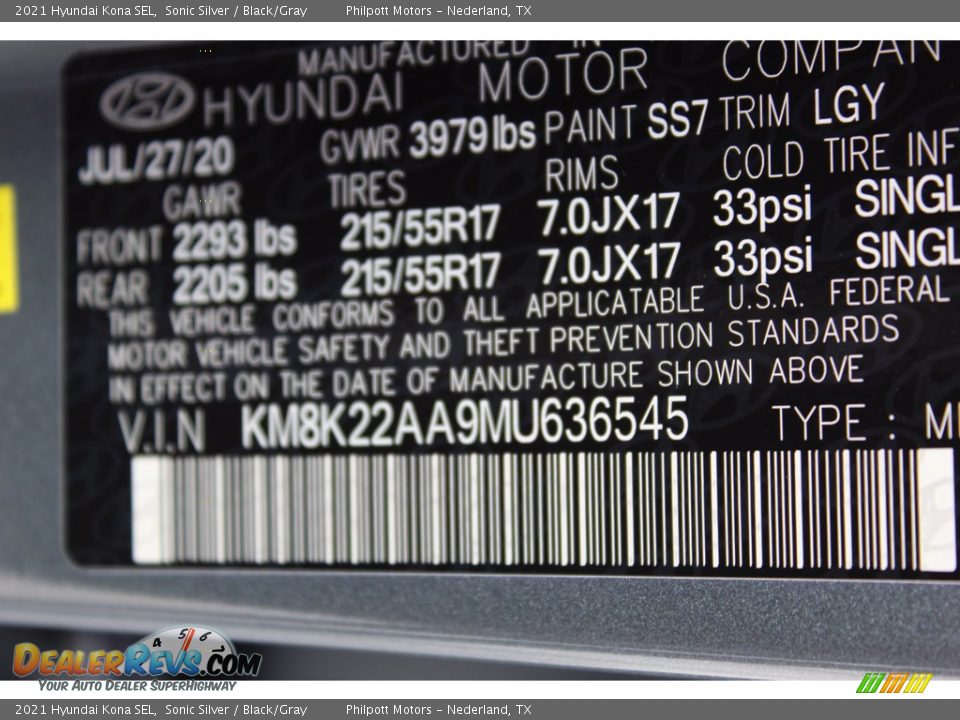 2021 Hyundai Kona SEL Sonic Silver / Black/Gray Photo #24