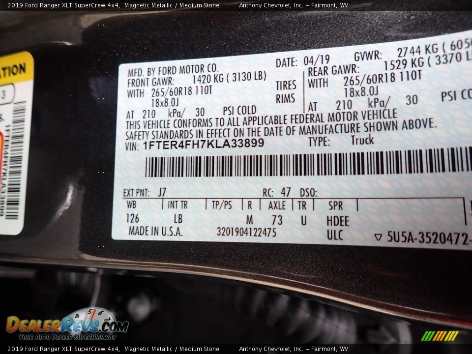 2019 Ford Ranger XLT SuperCrew 4x4 Magnetic Metallic / Medium Stone Photo #14