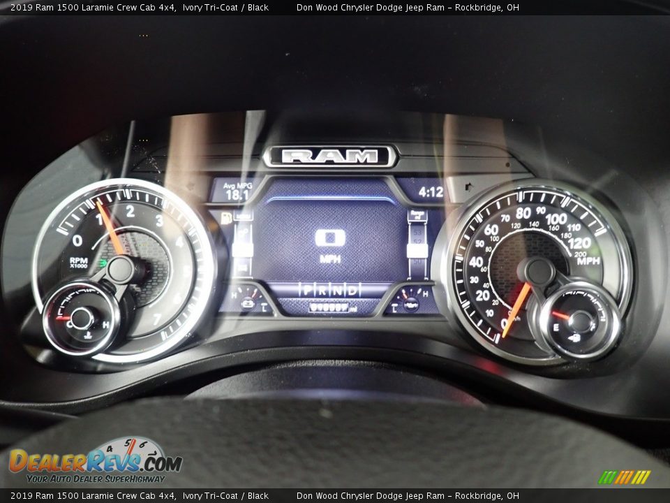 2019 Ram 1500 Laramie Crew Cab 4x4 Ivory Tri–Coat / Black Photo #35