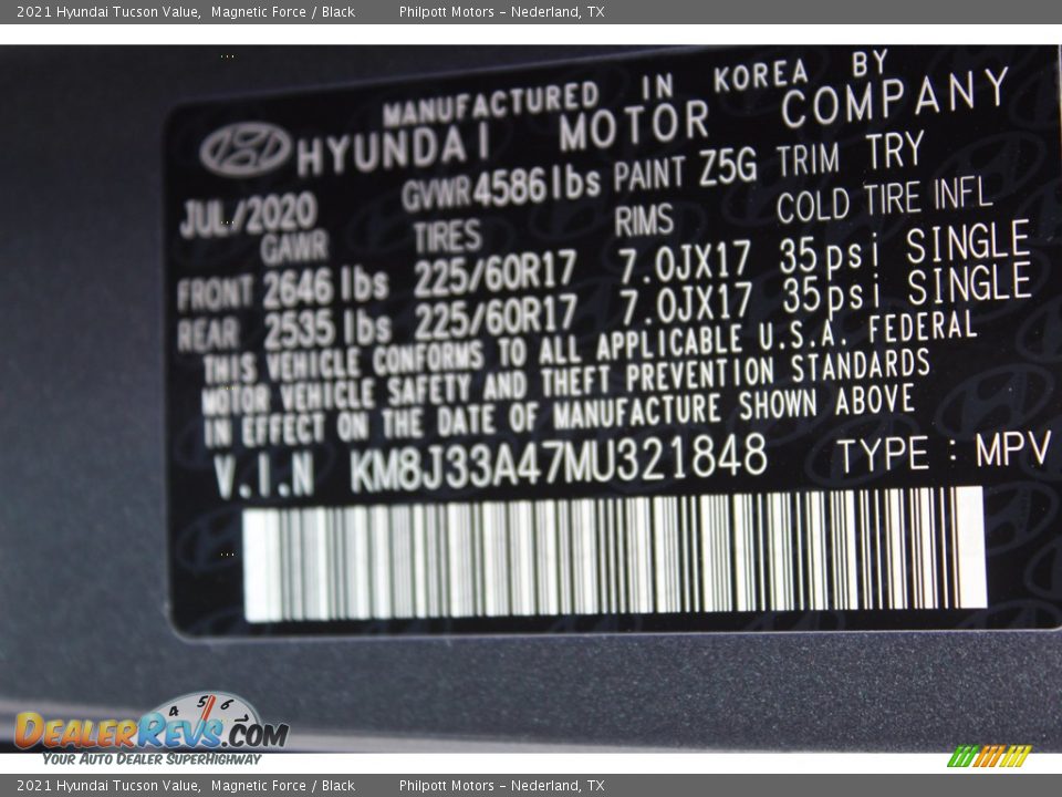 2021 Hyundai Tucson Value Magnetic Force / Black Photo #25