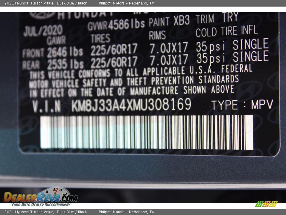 2021 Hyundai Tucson Value Dusk Blue / Black Photo #25