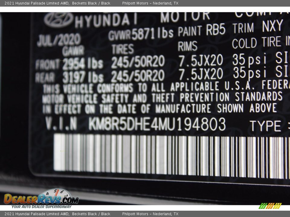 2021 Hyundai Palisade Limited AWD Becketts Black / Black Photo #25