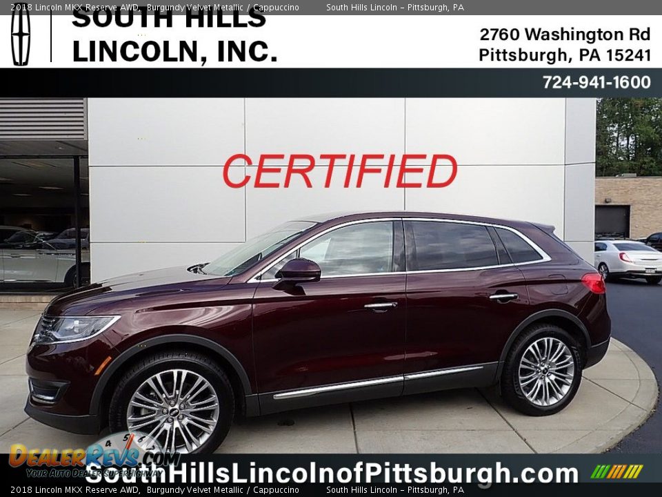 2018 Lincoln MKX Reserve AWD Burgundy Velvet Metallic / Cappuccino Photo #1