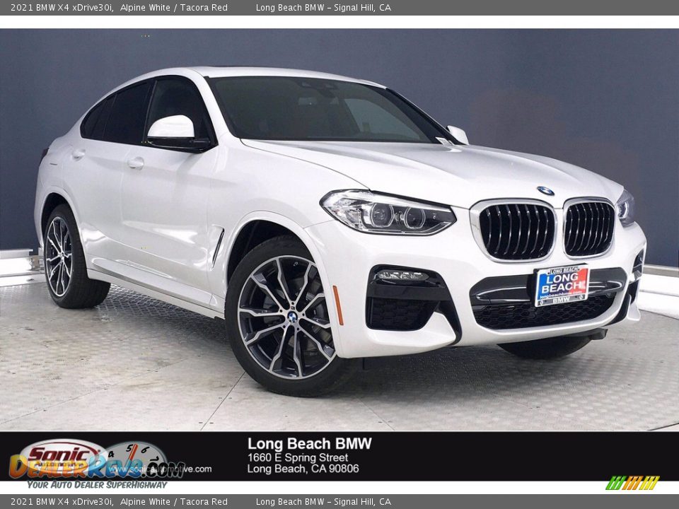 2021 BMW X4 xDrive30i Alpine White / Tacora Red Photo #1