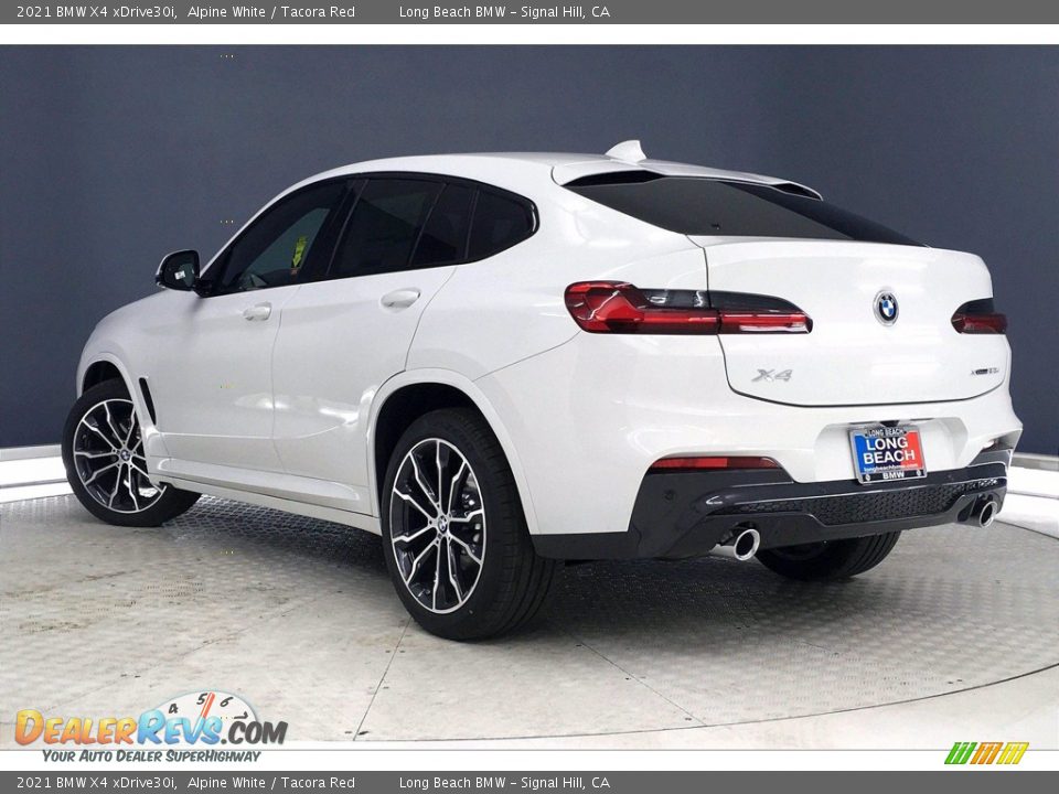 2021 BMW X4 xDrive30i Alpine White / Tacora Red Photo #3
