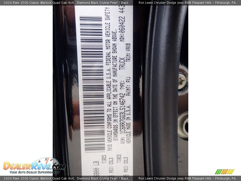 2020 Ram 1500 Classic Warlock Quad Cab 4x4 Diamond Black Crystal Pearl / Black Photo #20