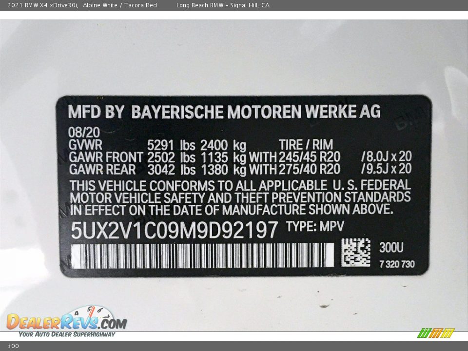 BMW Color Code 300 Alpine White