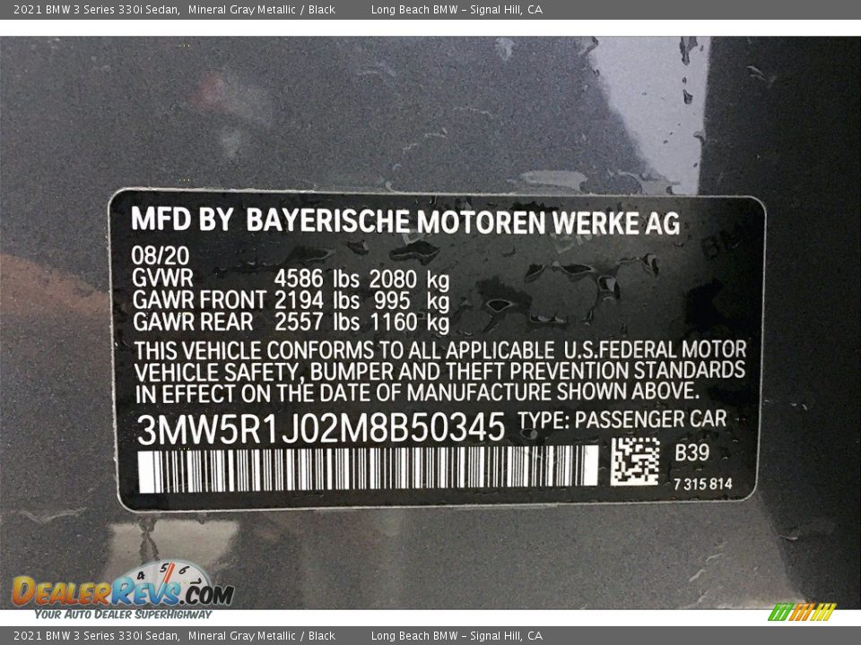 2021 BMW 3 Series 330i Sedan Mineral Gray Metallic / Black Photo #18