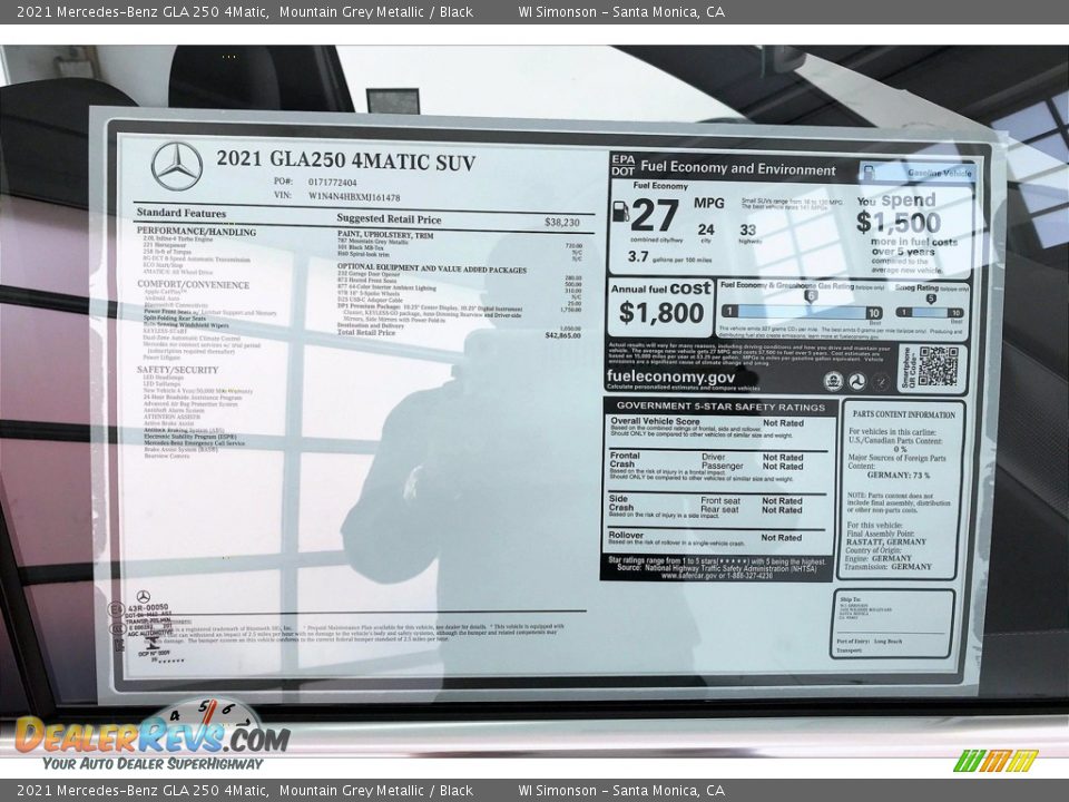 2021 Mercedes-Benz GLA 250 4Matic Mountain Grey Metallic / Black Photo #10