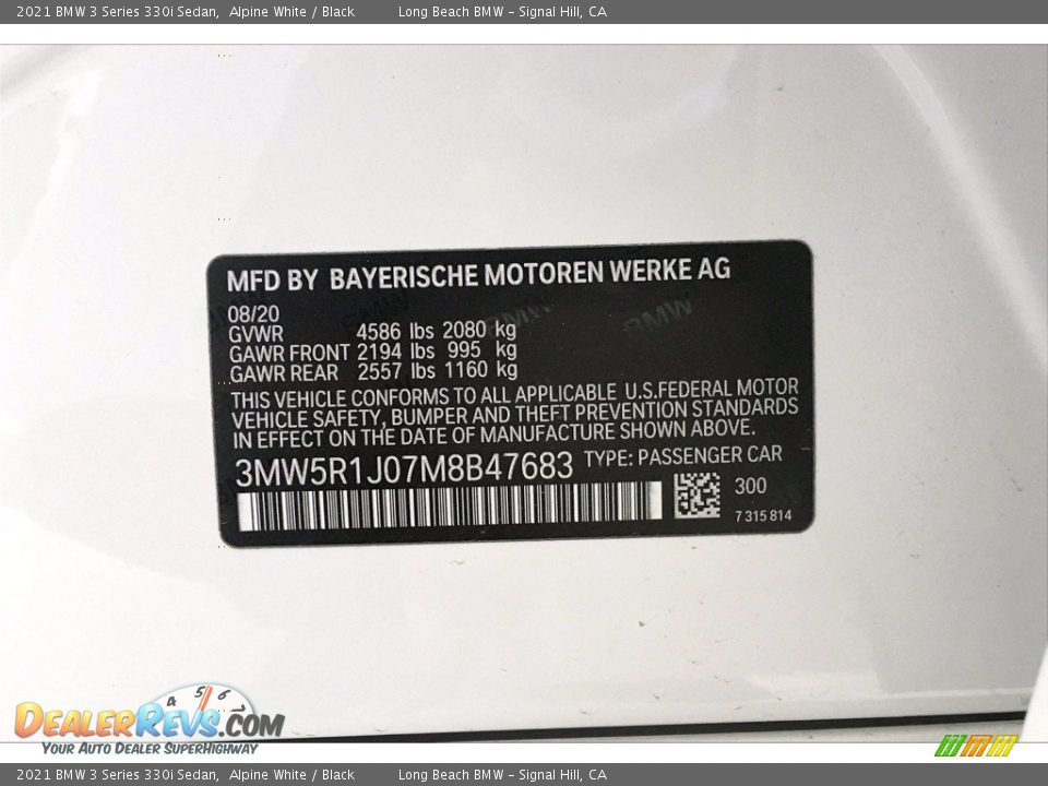 2021 BMW 3 Series 330i Sedan Alpine White / Black Photo #18