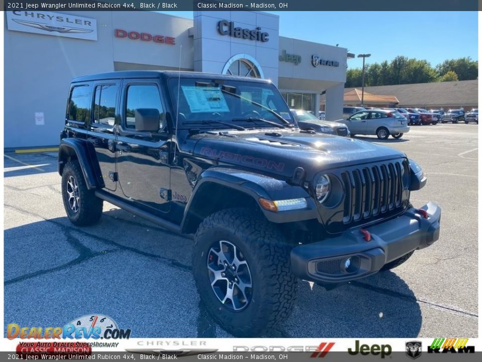 2021 Jeep Wrangler Unlimited Rubicon 4x4 Black / Black Photo #1