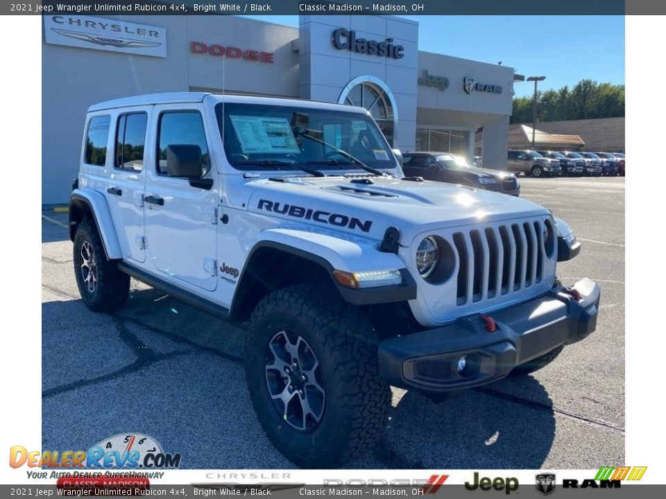 2021 Jeep Wrangler Unlimited Rubicon 4x4 Bright White / Black Photo #1