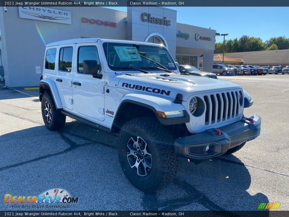 2021 Jeep Wrangler Unlimited Rubicon 4x4 Bright White / Black Photo #1