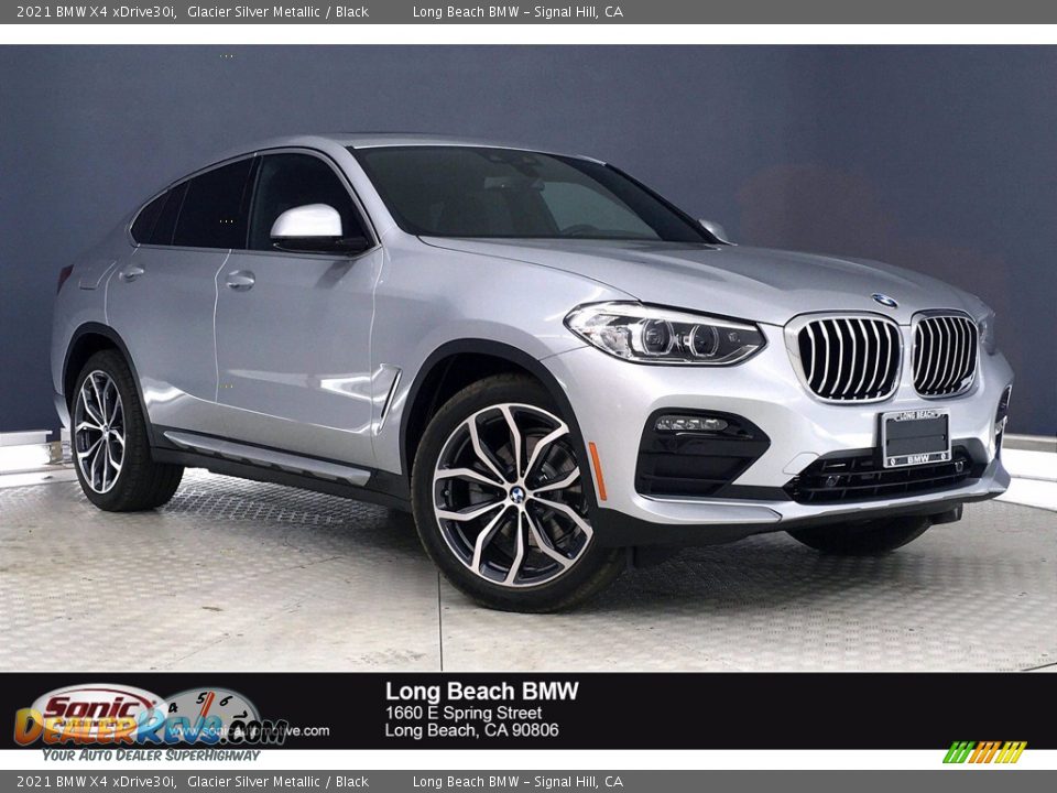 2021 BMW X4 xDrive30i Glacier Silver Metallic / Black Photo #1
