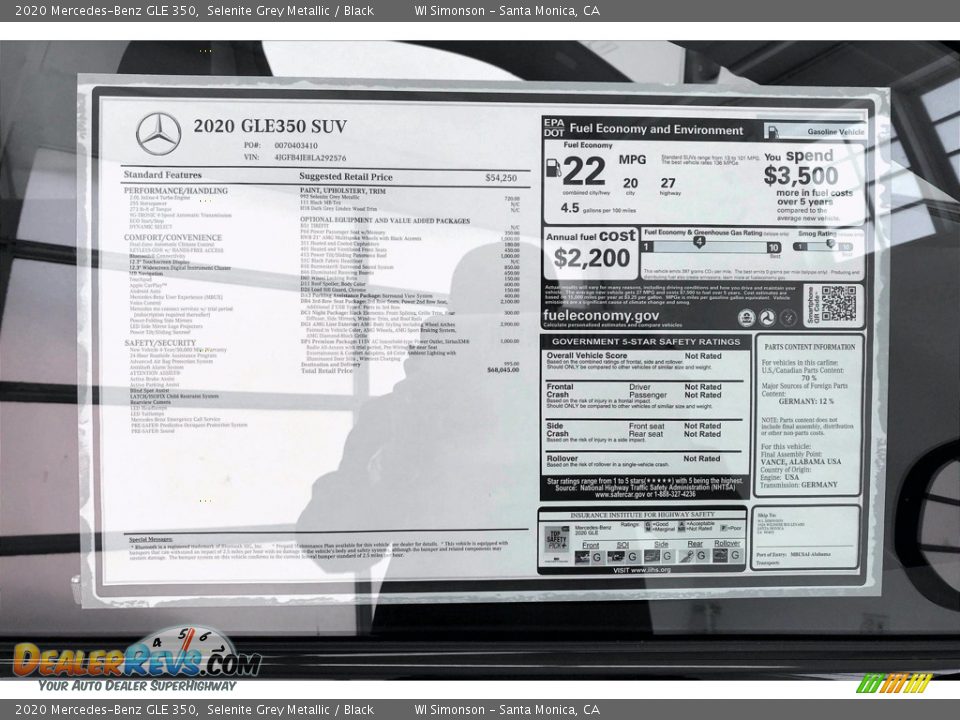 2020 Mercedes-Benz GLE 350 Selenite Grey Metallic / Black Photo #10