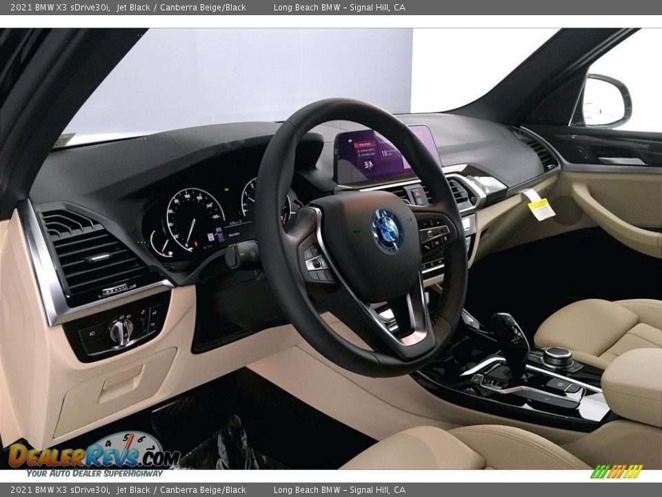 2021 BMW X3 sDrive30i Jet Black / Canberra Beige/Black Photo #7