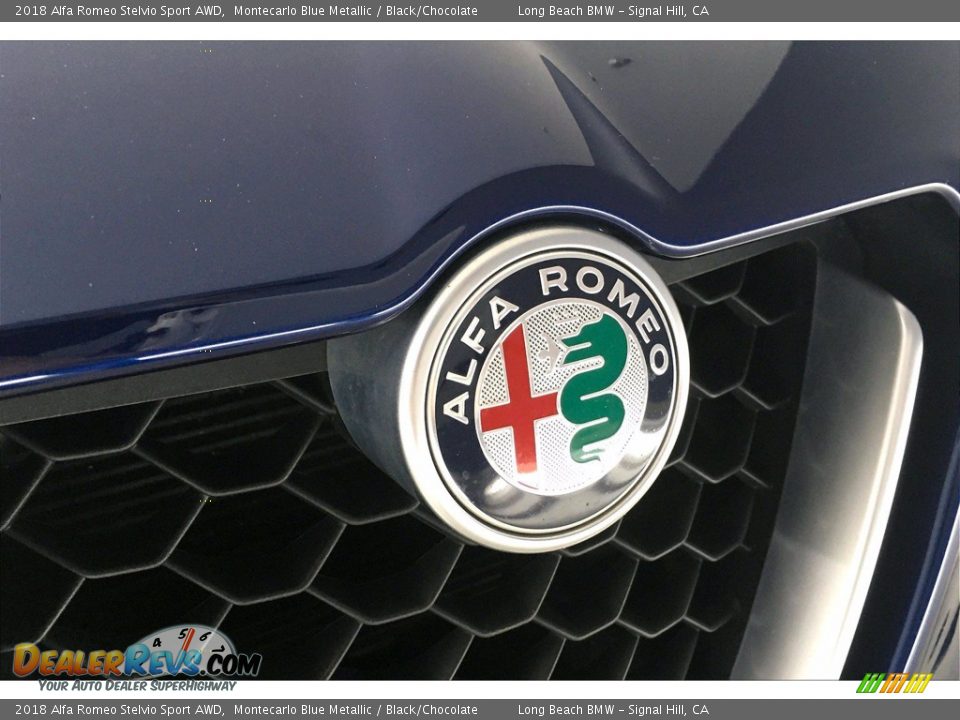 2018 Alfa Romeo Stelvio Sport AWD Montecarlo Blue Metallic / Black/Chocolate Photo #32
