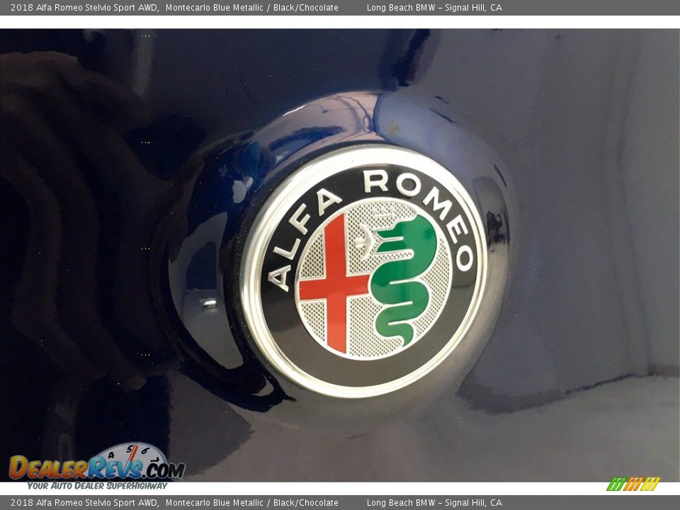 2018 Alfa Romeo Stelvio Sport AWD Montecarlo Blue Metallic / Black/Chocolate Photo #33