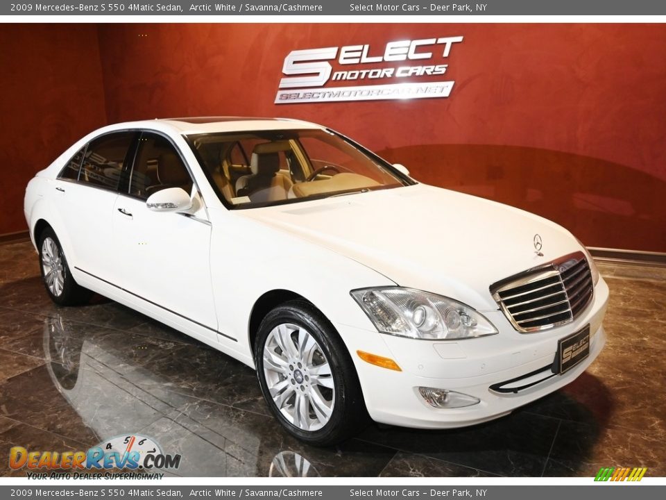 2009 Mercedes-Benz S 550 4Matic Sedan Arctic White / Savanna/Cashmere Photo #3